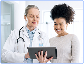 Patient with doctor